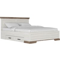 Кровать Black Red White Marselle LOZ160х200 с ящиками (ясень снежный/дуб сонома темный/ясень снежный)