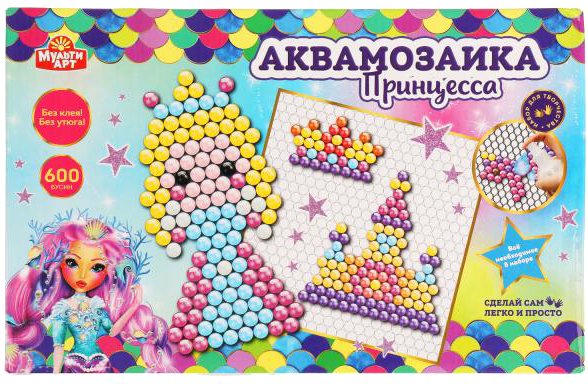 

Набор для создания поделок/игрушек MultiArt Аквамозаика Принцесса ABMA600-2