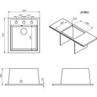 Кухонная мойка ZorG Rock 46 Premium black metallic