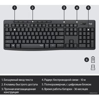 Офисный набор Logitech MK295 Silent Wireless Combo 920-009813 (графитовый)