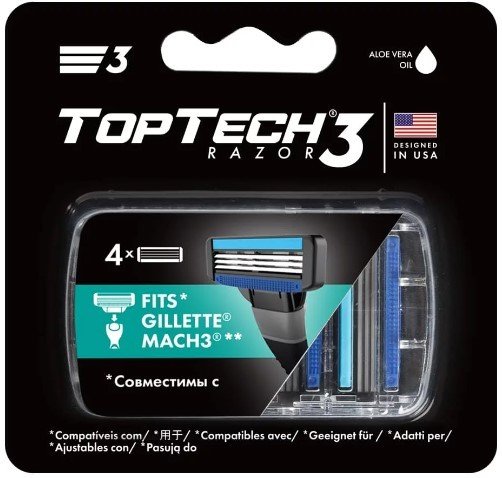 

Сменные кассеты для бритья TopTech Razor 3 (4 шт)