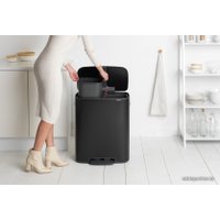 Система сортировки мусора Brabantia Bo Pedal Bin 2 x 30 л (черный матовый)