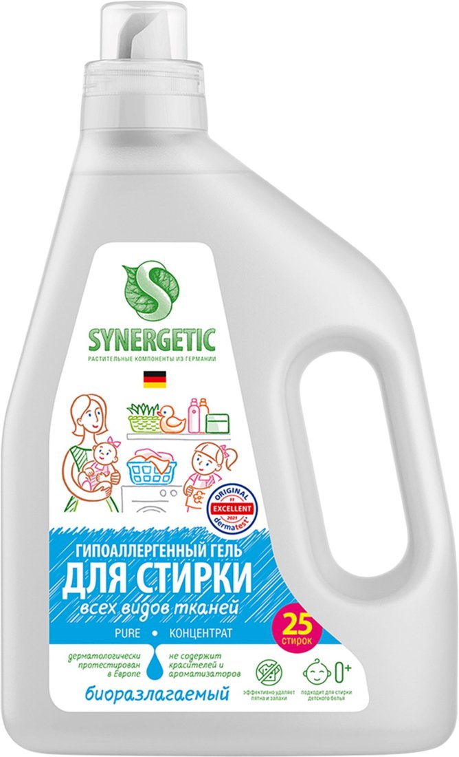 

Гель для стирки Synergetic Pure Биоразлагаемый без отдушек 1.5 л