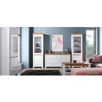 Шкаф-витрина Anrex Taurus 1V1D (белый глянец/дуб вотан)