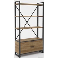 Стеллаж Hype Mebel Стандарт Люкс 50x200 (черный/дуб галифакс олово)