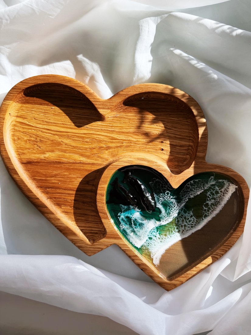 

Менажница Wood_N_Sea 2 сердца. Дельфины М2с-3/26