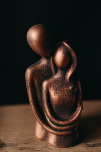 Статуэтка К.РАМА Влюбленные XL (черный с медью)