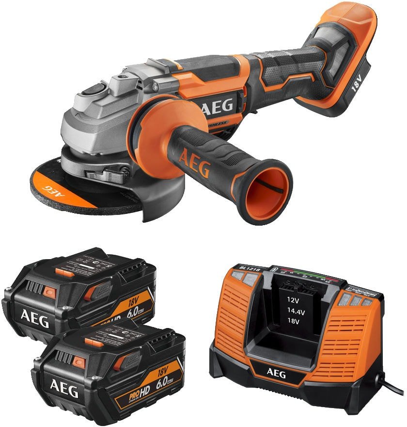 

Угловая шлифмашина AEG Powertools BEWS 18-125BLPX-602C 4935464422 (с 2-мя АКБ, кейс)