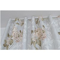 Комплект штор Delfa СШД-050 Flowers/20 (160x270, бежевые цветы)