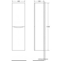  BelBagno Шкаф-пенал Fly-Marino-1500-2A-SC-RN-P-R (rovere nature)