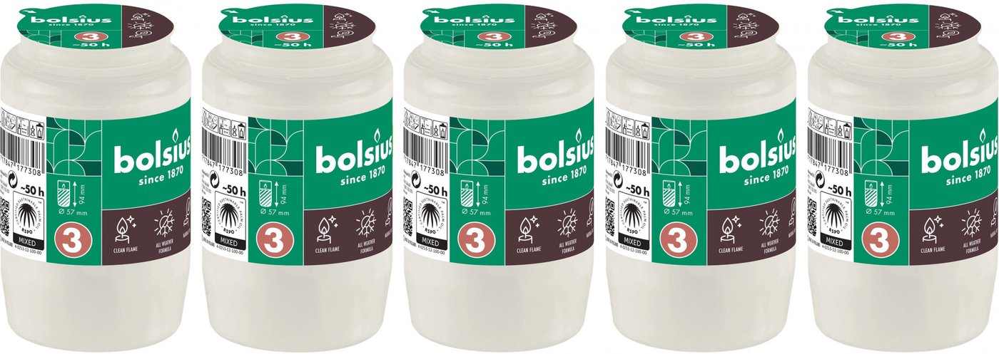 

Набор свечей Bolsius Ритуальные масляные Copmo rc3 rspo mb 3 дня горения (белый)