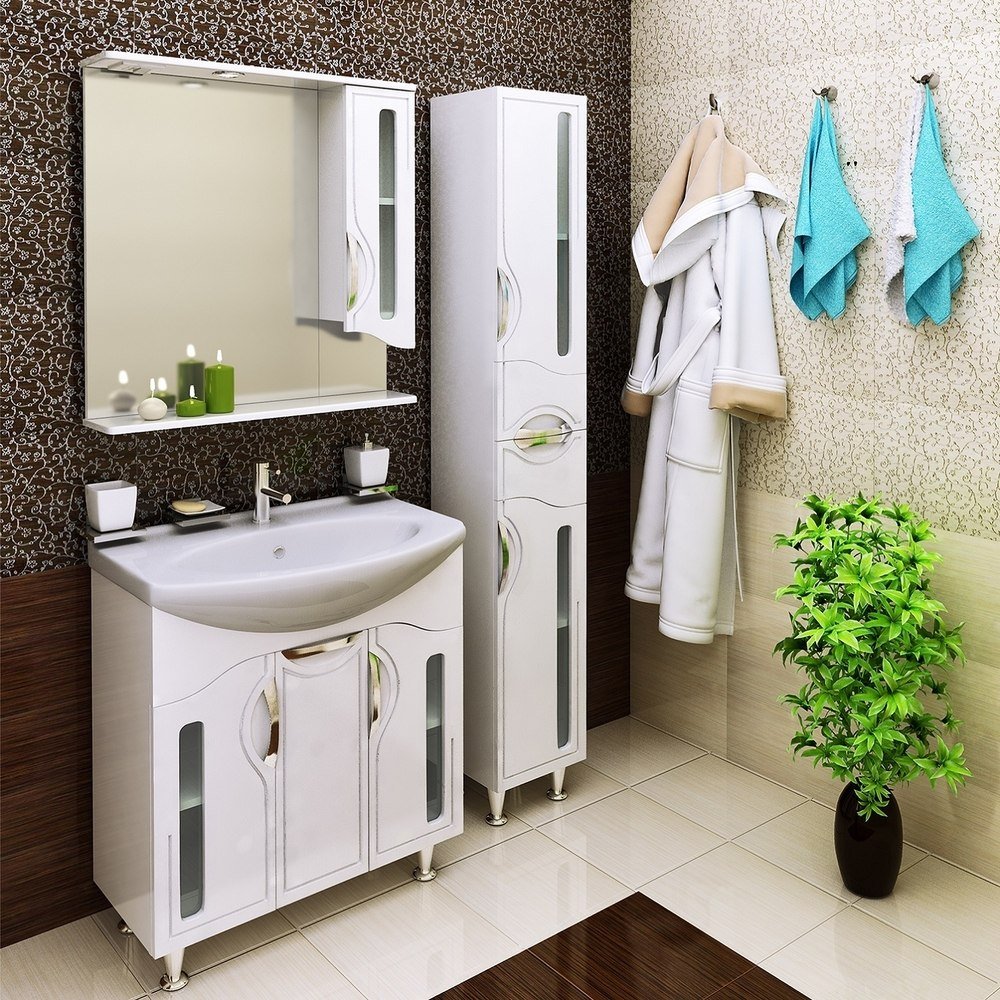 

Runo Тумба с умывальником Толедо 75 + Стиль 75 (напольная)