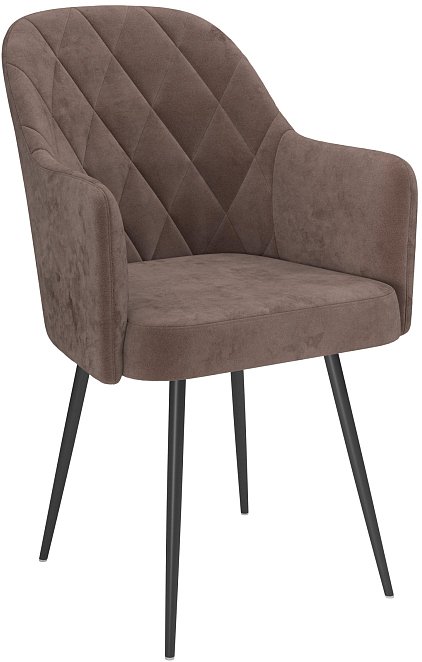 

Стул с подлокотниками Олмеко Киото П00311706 (велюр тенерифе стоун/черный)