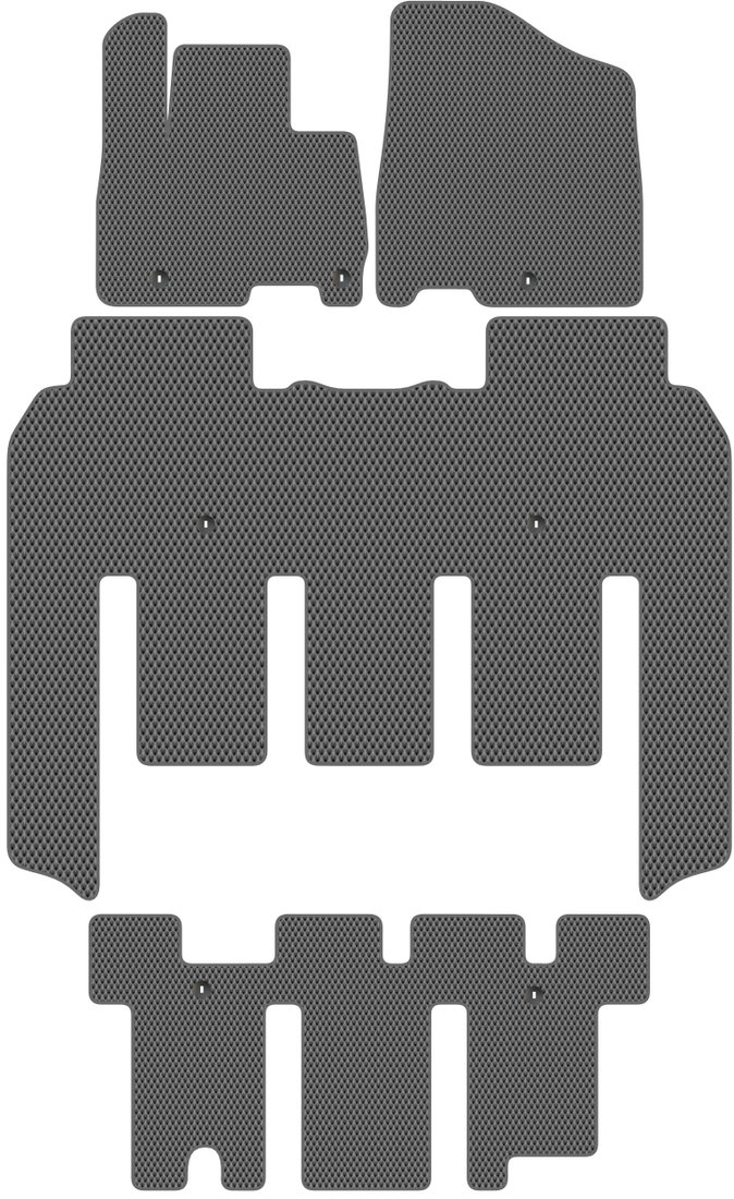 

Комплект ковриков для авто Alicosta Kia Carnival IV (минивэн / KA4/ 7 мест) 2020 - Н.В. +3 ряд (серый, ромб)