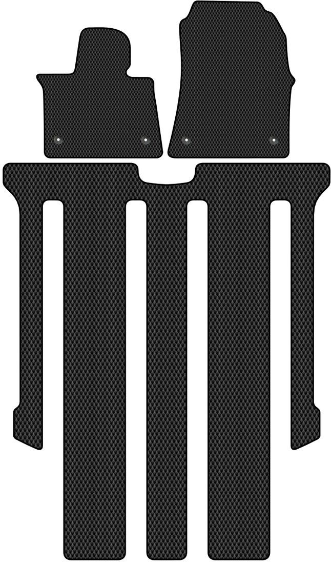 

Комплект ковриков для авто Alicosta Hongqi HQ9 I (минивэн / Минивэн) 2022 - Н.В. (черный, ромб)