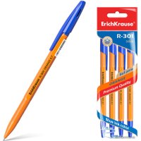 Набор шариковых ручек Erich Krause R-301 Orange Stick синий 22189 (4 шт)