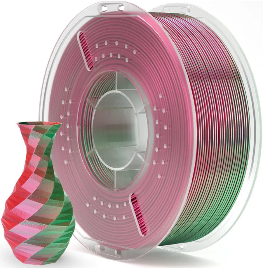 Филамент Elegoo PLA Silk (1.75 мм, 1 кг, зелено-красный)