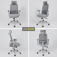 Офисное кресло AksHome Gem (сетка/ткань, серый/белый полиамид) в Солигорске