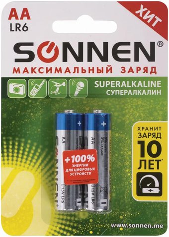 Батарейка Sonnen Super Alkaline АА 451093 (2 шт)