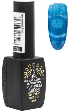 Декоративная и уходовая косметика для ногтей Global Fashion Platinum Кошачий глаз 17 (8мл)
