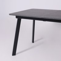 Кухонный стол Lepremo AV 1209/1 МДФ раздвижной 1200-1600x800 (мрамор Пьетра графитовый/черный)