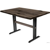 Кухонный стол Buro7 Двутавр 120 (с обзолом и сучками, дуб мореный/черный)