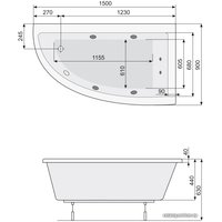 Ванна Poolspa Laura 150x90 L Economy 2 PHANW10SO2C0000