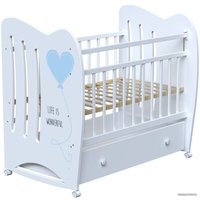 Классическая детская кроватка VDK Wonderful колесо-качалка (белый) в Лиде