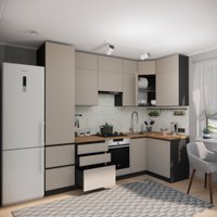 Готовая кухня ВерсоМебель Эко Премиум 1.2x2.7 правая (глиняный серый/ст. дуб вотан)