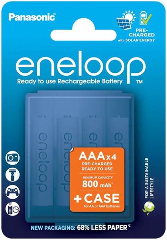 Panasonic Eneloop AAA BK-4MCDE/4CP+case (4 шт)