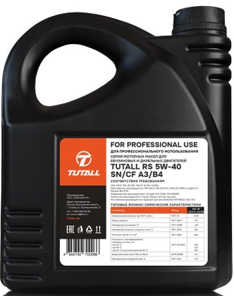 Моторное масло Tutall RS 5W-40 SN/CF 4л
