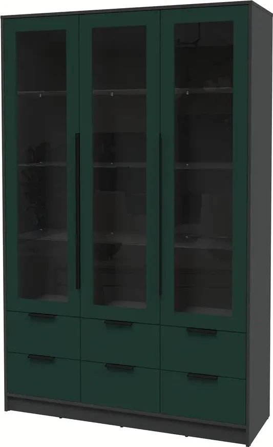 

Шкаф-витрина Интерлиния Концепт КТ-ШВ3 Глосс (антрацит/изумруд)