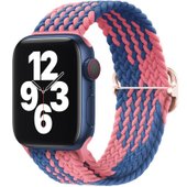 Wick из плетеного нейлона для Apple Watch 38/40/41mm (розово-синий)