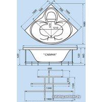 Ванна Triton Сабина 160x160 (гидромассаж Стандарт)