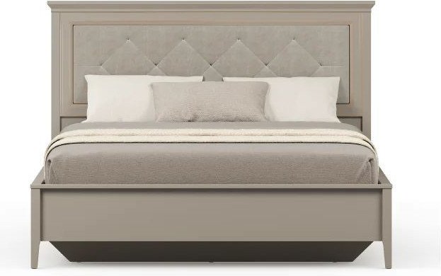 Кровать Black Red White Classic LOZ160x200 с мягким элементом Д (глиняный серый/глиняный серый)
