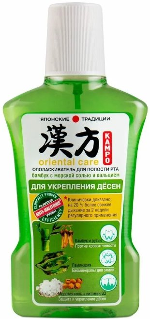

Ополаскиватель для полости рта Modum Kampo Oriental Care Бамбук с морской солью и кальцием 320 мл