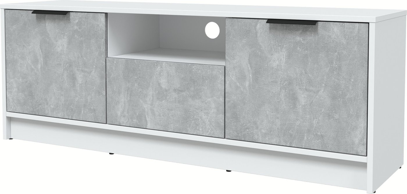 

Тумба Интерлиния ТВ Концепт КТ-ТВ3-50 (бетон/белый платинум)