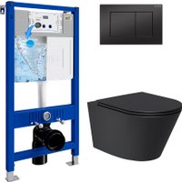 Унитаз подвесной Lauter Longer 2110822B + 21901002 (кнопка прямоугольная, черный/черный)