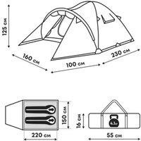 Треккинговая палатка RSP Outdoors Deep 2 (зеленый)