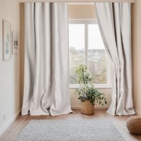 Комплект штор Mio Tesoro Блэкаут 150x250 + Гардина лен 400x250 (серый/белый)