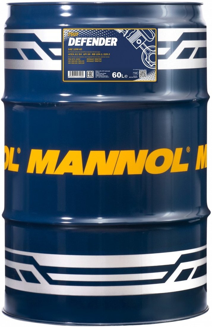 

Моторное масло Mannol Defender 10W-40 60л