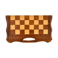 Шахматы/шашки/нарды Haleyan Резные 40 с ручкой kh130-4