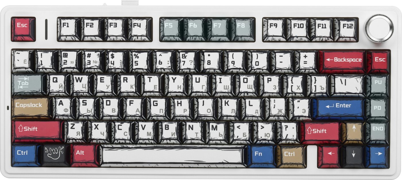 

Клавиатура AULA F75 (Comic Keycap, Leobog Reaper)