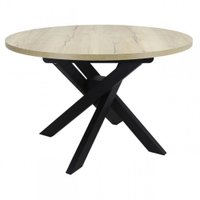 Кухонный стол Виста Палермо 120x120/155 (дуб натуральный/матовый черный)