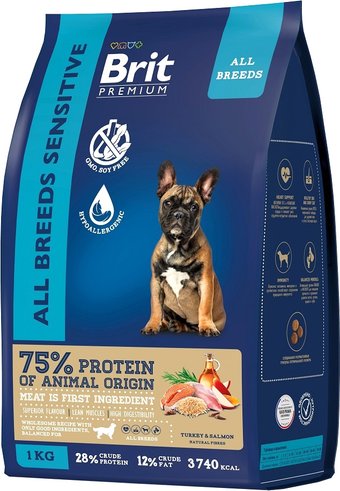 Brit Premium Dog Sensitive с лососем и индейкой 1 кг