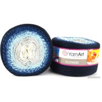 Пряжа для вязания Yarnart Flowers 261 250 г 1000 м (синий; голубой; белый)