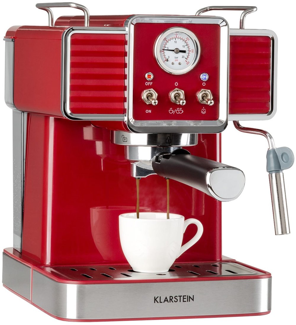 

Рожковая кофеварка Klarstein Gusto Classico (красный)