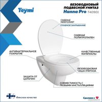 Унитаз подвесной Teymi Hanna Pro T40901