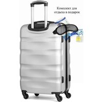 Чемодан-спиннер 4 ROADS 1389-L 77 см (серебристый)