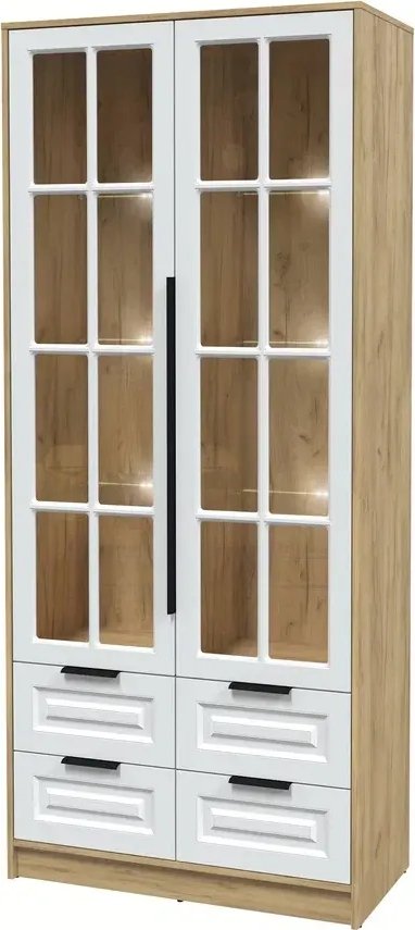 

Шкаф-витрина Интерлиния Концепт КТ-ШВ2 с подсветкой Деко (дуб золотой/белый)